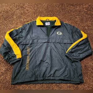 Green Bay Packers Jacket Pullover 1/2 Zip Logo Athletic Game Day Mens2XL VTG Y2K